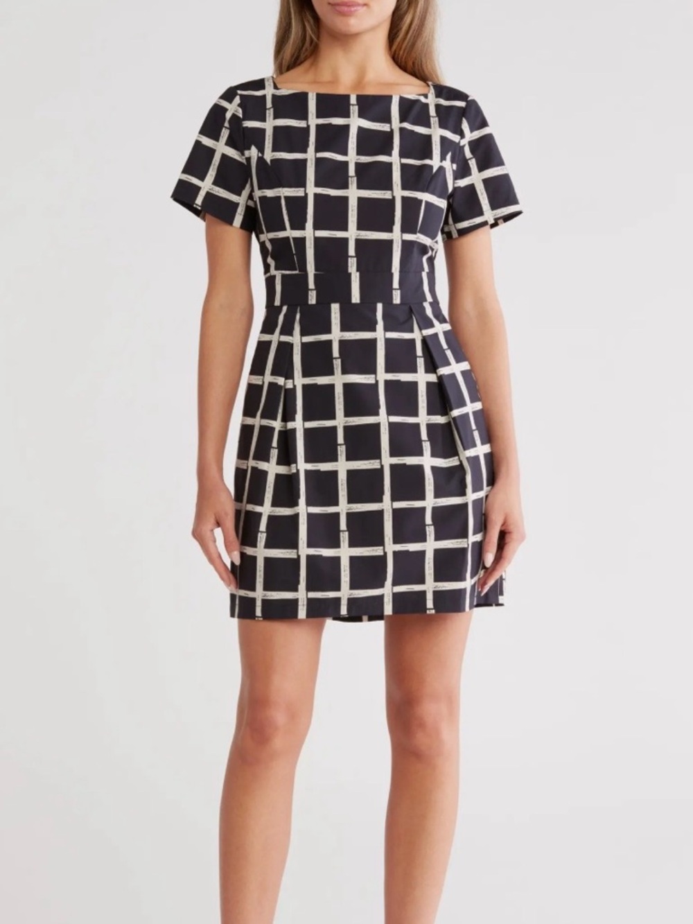 French Connection Cotton Black and White Mini Dress Size 10